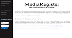 Desktop Screenshot of mediaregister.de