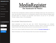 Tablet Screenshot of mediaregister.de